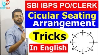 Circular seating arrangement reasoning tricks English  SBI Clerk  PO  IBPS  RRB  Shortcuts [upl. by Rosco124]