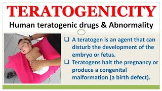 TERATOGENICITY  HUMAN TERATOGENIC DRUGS amp ABNORMALITY  TERATOGEN  TERATOGENIC EFFECTS OF DRUGS [upl. by Dnumde]