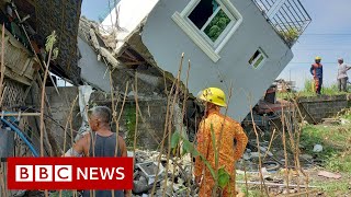 Powerful earthquake hits northern Philippines  BBC News [upl. by Kubis]