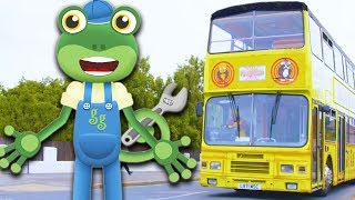 Geckos Real Vehicles  Trucks Buses Excavators Diggers  Trucks For Kids  Kids Videos [upl. by Laith989]