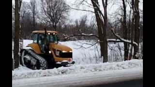 Grooming snowmobile trail with Cat Challenger 1 [upl. by Nash]