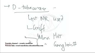 Lec 7 D Tubacurarine Gallamine Dexacurium Pipercurium mp4 [upl. by Sirref]