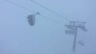 Schrecksekunde im Sessellift Montafon Vorarlberg Sturm quotBurglindequot [upl. by Yerffe]