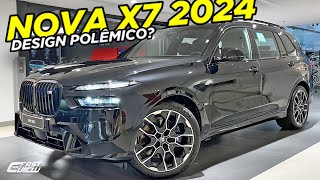 NOVA BMW X7 M60i 2024 COM DESIGN POLÊMICO MOTOR V8 7 LUGARES PAINEL GIGANTE E INTERNA INCRÍVEL [upl. by Yesdnil]