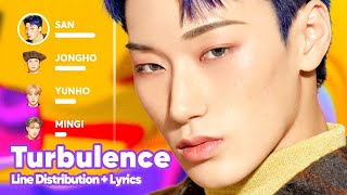 ATEEZ  Turbulence Line Distribution  Lyrics Karaoke PATREON REQUESTED [upl. by Arv866]