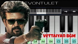 Vettaiyan BGM  Easy Piano Tutorial  Perfect Piano [upl. by Kcirddet747]