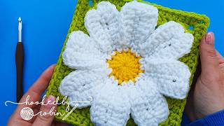 How to Crochet a Large Flower Granny Square 🌸 [upl. by Lenno532]