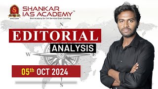 Editorial Analysis October 5 2024 Shankar IAS Academy UPSC current Affairs  Mains [upl. by Herahab]