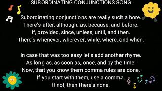 Subordinating Conjunctions Song in the tune of The Itsy Bitsy Spider [upl. by Alayne]