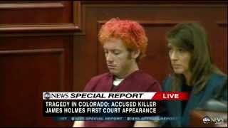 James Holmes Court Appearance Aurora Colo Alleged Gunman in Dark Knight Rises Shootings Dazed [upl. by Nyleaj]