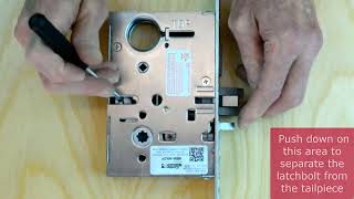 ML2000 Series Mortise Lock  How to Change Handing with Locking Pin Contained in Latchbolt Assembly [upl. by Hurleigh850]