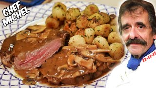 STEAK SAUCE COGNAC ACCOMPAGNÉ DE POMMES PARISIENNES FAIT MAISON  1 RECETTE 3 FLAMBAGES [upl. by Owena930]