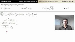 Zadanie 1  Która z liczb jest większa od zera zadania maturalne  działania na liczbach [upl. by Pavia]