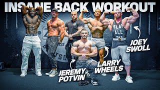 Insane Back Workout with Jeremy Potvin Joey Swoll Garrott Coelho and Ryan Bentson [upl. by Ruomyes]