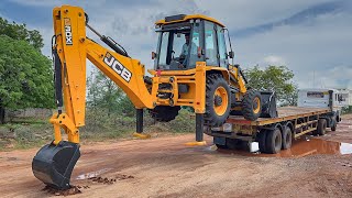 Our Brand New JCB 3DX Super 4x4 Unloading from Truck in Jcb Showroom 2024 [upl. by Haissi]