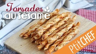 Recette de torsades aux graines de sésame et sauce tomate  Ptitchefcom [upl. by Onig552]