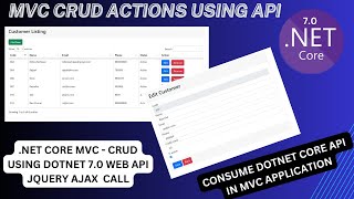 NET Core MVC CRUD using NET Core Web API and ajax call  Consume secured NET Core API in MVC [upl. by Fredel]