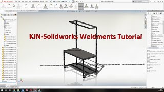 KJN SOLIDWORKS WELDMENTS TUTORIAL  HOW TO DRAW ALUMINIUM EXTRUSION BENCH [upl. by Nosiddam]