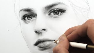 Drawing and Shading a Female Face with Pencils  quotIn a Dreamquot [upl. by Keene]