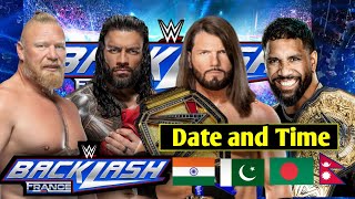 Backlash 2024 Date amp Time in India🇮🇳 Backlash Date and Time WWE Backlash Date and Time Backlash 2024 [upl. by Alekin]