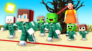 JJ and Mikey Family in SQUID GAME  Maizen Minecraft Animation [upl. by Sidonia]