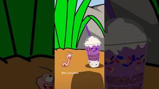 Grimace shake and little worm animation meme cartoon shorts [upl. by Krisha147]