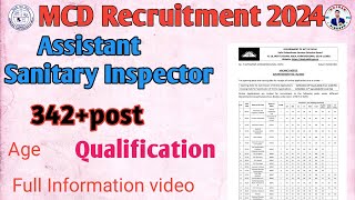 Sanitary Inspector Bharti 2024 I Delhi MCD Recruitment I 400post  sanitaryinspector [upl. by Dulci]