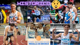 HISTORICO ARGENTINA BRONCE Y RECORD NACIONAL 3948😎🇦🇷  RELEVOS 4x100 Juegos Panamericanos 2023 [upl. by Maidy]