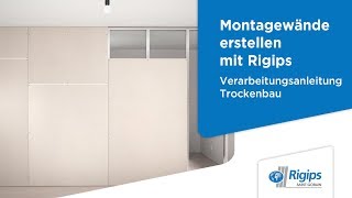 ErstellungAufbau von Montagewänden Trennwand  Rigips Verarbeitungsanleitung Trockenbau [upl. by Adnirolc]