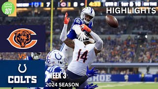 Chicago Bears vs Indianapolis Colts Game Highlights 2024 Season Week 3 [upl. by Alebasi]