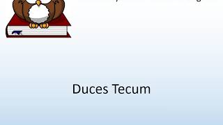 How to say Duces Tecum in English  Pronunciation Owl [upl. by End987]