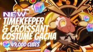 49000 Rainbow Cubes TimeKeeper amp Croissant Cookie Costume Gacha  Cookie Run Ovenbreak [upl. by Hayouqes]