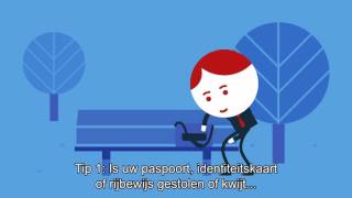 Animatiefilm 3 tips tegen identiteitsfraude vaste ondertitels [upl. by Anilegna]