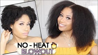 EASY NOHEAT BLOWOUT on Natural Hair  howto [upl. by Finkelstein745]