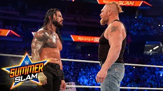 Brock Lesnar shocks Roman Reigns with SummerSlam return SmackDown Dec 31 2021 [upl. by Aelrac]