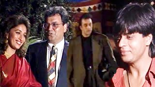 Shah Rukh Khan Sanjay Dutt amp Madhuri Dixit At Subhash Ghais Party  Flashback Video [upl. by Hgielyk]