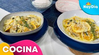 Receta de raviolis de calabaza con salsa de salvia  Hoy Día  Telemundo [upl. by Crooks]