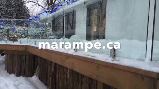 Rampes en verre marampeca Terrasse Frameless glass pool fencingballustrade [upl. by Navnod970]