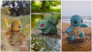 Bulbasaur Charmander amp Squirtle IN REAL LIFE  Kanto Starters Pokémon The World Of Pokémon [upl. by Lehcyar246]