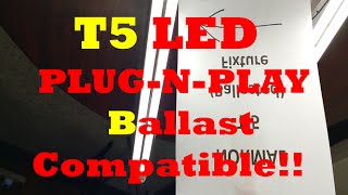 T5 LED Conversion of Fluorescent Ballast Fixture Retrofit DIY Without Rewiring [upl. by Alitta]