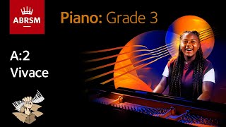 Vivace  ABRSM Piano Grade 3 2023 amp 2024 A2  Synthesia Piano tutorial [upl. by Obadiah]