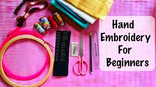 Basic Requirements for Hand EmbroideryBeginners TutorialEssential SuppliesPart1 [upl. by Annoirb636]