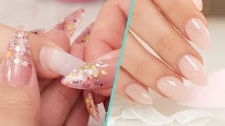 How To Apply Nail Tips with Acrylic Overlay  Step by Step Tutorial [upl. by Fletch]