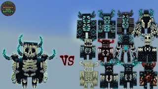 SkullDen vs Warden Plus Wardens  Minecraft Bedrock  Mob Battle [upl. by Lorollas235]